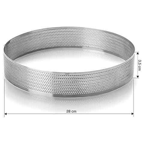 68568 - Stampo da forno, anello rotondo microforato, ideale per torte e pan di Spagna - Foto 3
