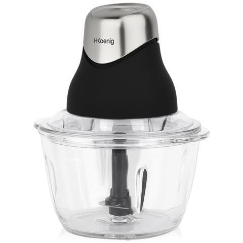 Mini Tritatutto elettrico Nero LEO8 Ciotola di vetro graduata resistente 1L Lame in acciaio inox, coperchio per conservazione - Foto 6