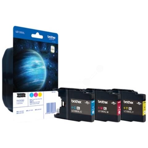 Cartuccia inchiostro Brother LC1280XL - Ciano, Magenta, Giallo - Getto d'inchiostro - 1200 pagina Colore - 3 Pacco - Foto 2