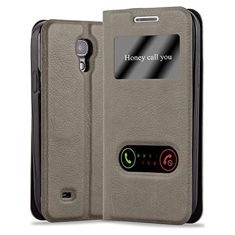 Custodia Compatibile Con Samsung Galaxy S4 In Bruno Pietra - Coperchio Protettivo Con Chiusura Magnetica, Funzione Stand E 2 Finestre Di Visualizzazione - Foto 1