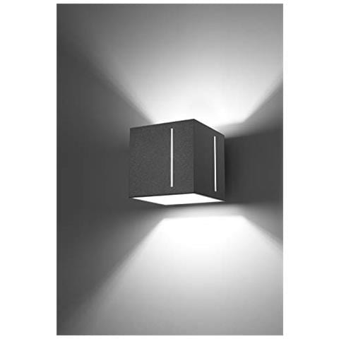 Lampada Da Parete, In Alluminio, 12 X 10 X 10 Cm, Colore: Grigio - Foto 2