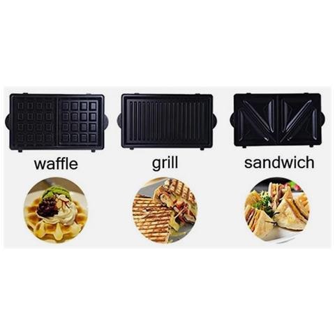 Tostiera 3 in1 KSW3301T per Sandwich Grill Waffle Potenza 800 W Colore Nero - Foto 3