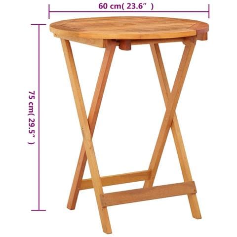 Tavolo Da Giardino Pieghevole 60x75cm Massello Di Eucalipto - Foto 5