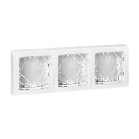Placca Da Superficie 3 Postazioni Oteo 086093 Bianco 207x72 Mm - Foto 1