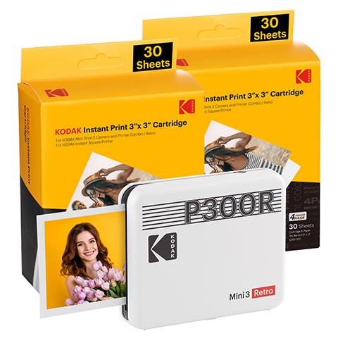 Mini 3 Retro P300rw60 Instant Photo Printer Bundle 3x3 White - Foto 1