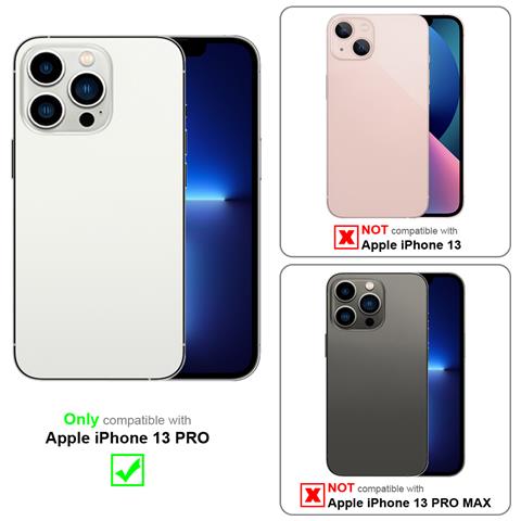 Custodia Compatibile Con Apple Iphone 13 Pro In Nero Carbone - Coperchio Protettiva Con Chiusura Magnetica, Funzione Stand E Tasca Per Le Carte - Foto 2