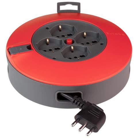 Pool PP2730 Prolunghe e Multiple 4 m 4 Prese AC Interno /Esterno Nero, Rosso - Foto 1