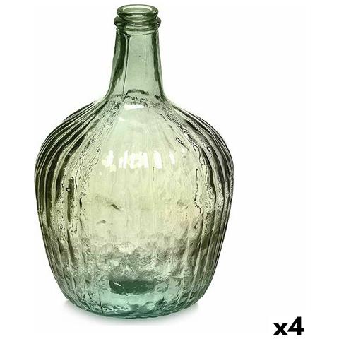 Bottiglia Righe Decorazione 17 X 29 X 17 Cm Verde (4 Unità) - Foto 1