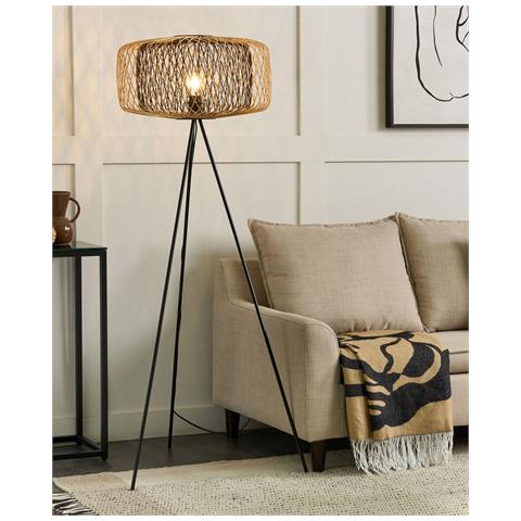 Lampada Da Pavimento Javari Legno Di Bambù Marrone /nero - Foto 8