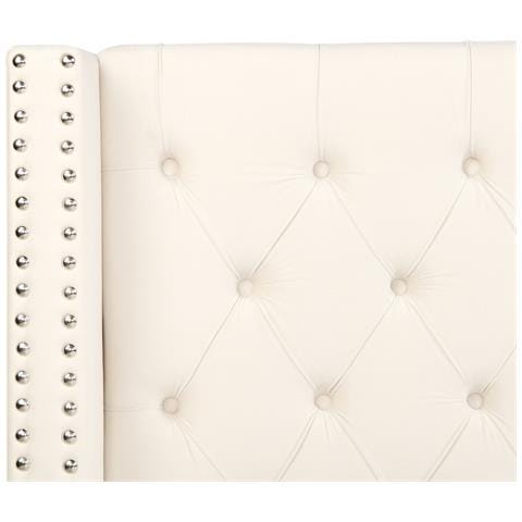 Letto Matrimoniale Contenitore Velluto Bianco Sporco 180 X 200 Cm Lubbon - Foto 8