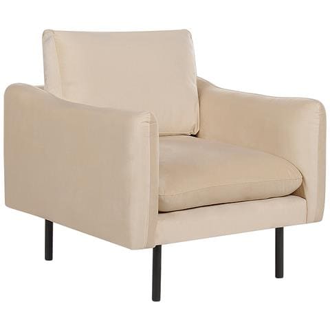 Poltrona Velluto Beige Vinterbro - Foto 8