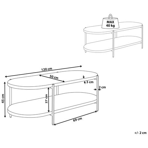 Tavolino Da Caffè Balinger Marrone Chiaro - Foto 13