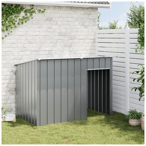 Casetta Cani Con Tetto Antracite 153x91x110 Cm Acciaio Zincato - Foto 2