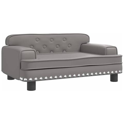 Lettino Per Cani Grigio 70x45x30 Cm In Similpelle - Foto 1