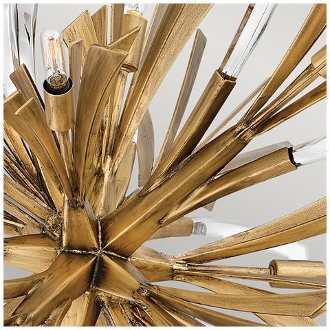 Lampadario Industrial Nordico Vida Acciaio Oro Brunito Grande 13 Luci E14 - Foto 2