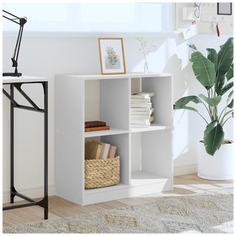 Libreria Bianca 68,5x32x75 Cm In Legno Multistrato - Foto 3