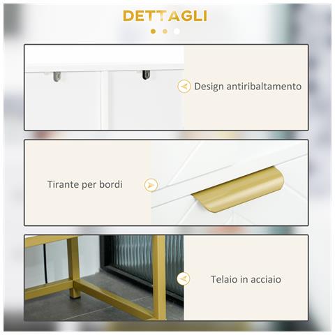 Mobiletto Bagno Moderno con Armadietto, Cassetto e Mensola Regolabile, 60x30x120cm, Bianco - Foto 2