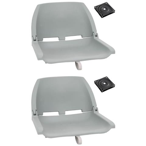 Set Sedile Da Barca Pieghevole 4pz Grigio - Foto 1