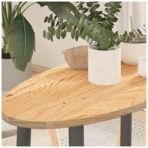 Piano Per Tavolo 80x40x2 Cm In Rovere Massello Ovale - Foto 1