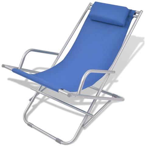 Sedie A Sdraio Reclinabili 2 Pz In Acciaio Blu - Foto 1