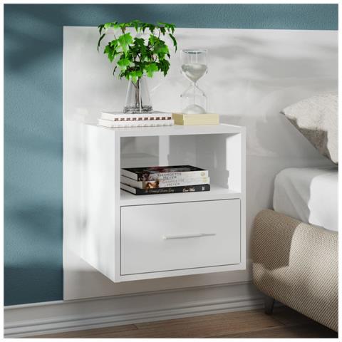 Lusso Casadino -  Comodino A Muro Bianco Lucido - Foto 8