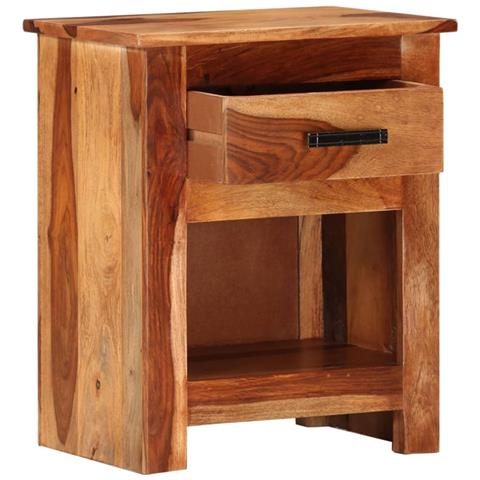 Comodino 40x30x50 Cm In Legno Massello - Foto 2