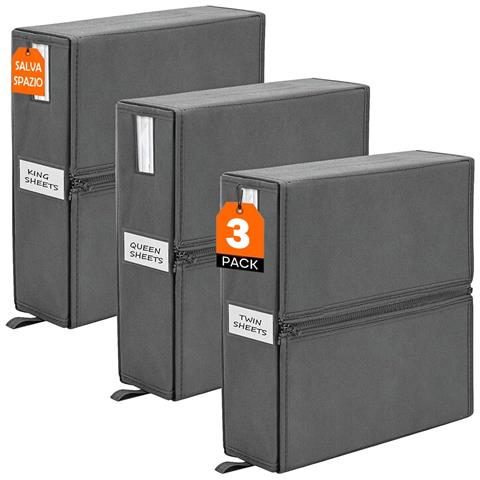 Set 3 Organizer Pieghevoli Da Armadio 33x33x10 Cm Contenitori Salvaspazio - Foto 1
