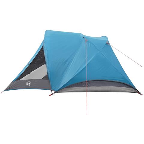 Tenda da Campeggio a Cabina per 4 Persone Blu Impermeabile - Foto 8