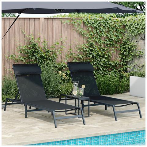 Lettini Prendisole Pieghevoli Nero - Foto 2