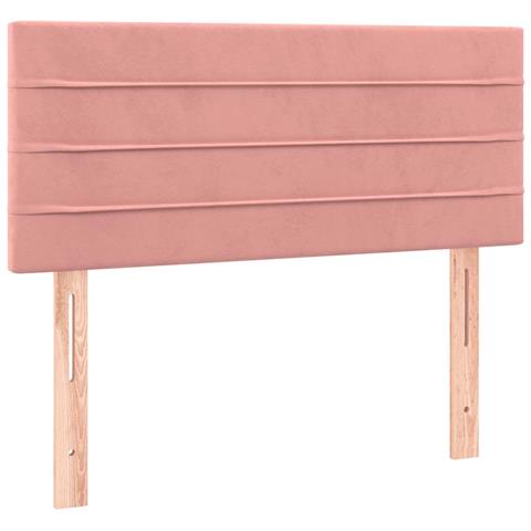 Letto a Molle con Materasso e LED Rosa 120x190 cm in Velluto - Foto 9