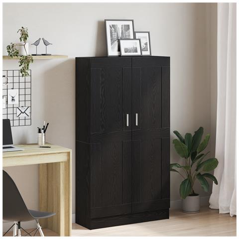 2 Armadi per Libri Rovere Nero 165x30,5x150 cm in Legno Ingegnerizzato - Foto 2