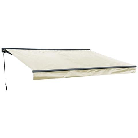Tenda Saule 3,95 × 3 M Con Semicupio - Tessuto Beige E Struttura Grigia - Foto 1