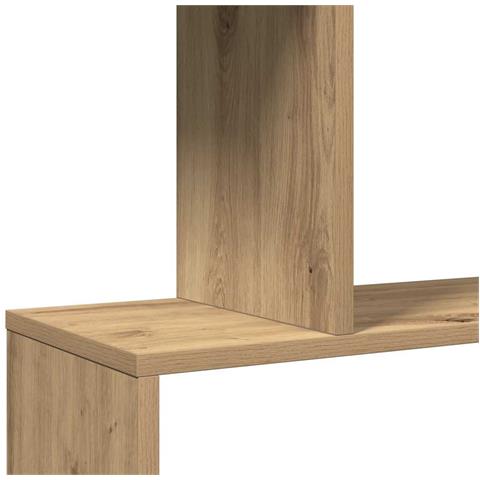 Libreria 4 Ripiani Rovere Artigianale 70x24x129 cm Truciolato - Foto 9