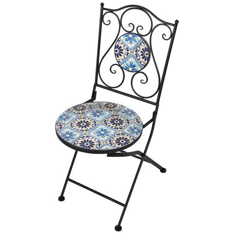 Set Bistrot Pieghevole Aggius Metallo Nero - Foto 8