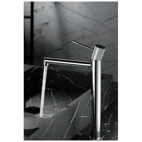 Imex Miscelatore Lavabo Alto In Ottone Cromato Con Cartuccia Ceramica Ø26 Mm Top E Set 2 Flessibili 3-8 Inclusi Altezza 322 Mm Canna 173 Mm Modello Bdd038-3 - Foto 3