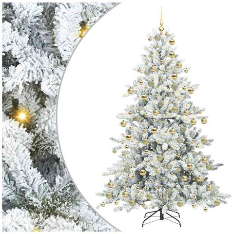 Albero di Natale Artificiale con Rami Pieghevoli Bianco 180 cm - Foto 1