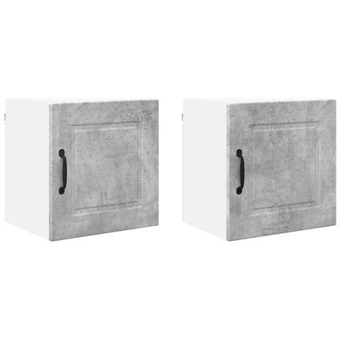 Pensile cucina con porta 2 pcs Grigio cemento 40 x 31 x 40 cm - Foto 1