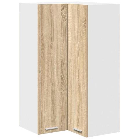 Armadio pensile Riga Quercia Sonoma e Bianca 57 x 57 x 100 cm - Foto 1