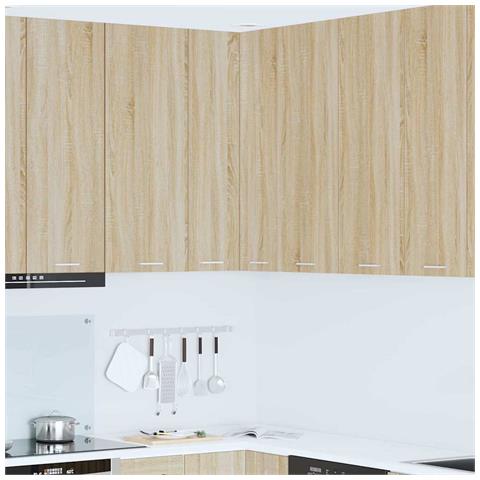 Armadio pensile Riga Quercia Sonoma e Bianca 57 x 57 x 100 cm - Foto 2