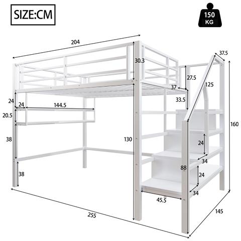 Letto Soppalco Con Area Gioco, Scaffali E Scala Con Vani Portaoggetti - Foto 2