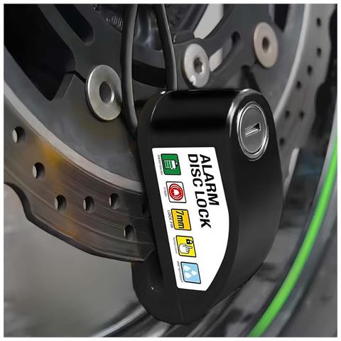 Antifurto A Disco Con Allarme 110db Compatto Per Bicicletta / Scooter - Foto 5
