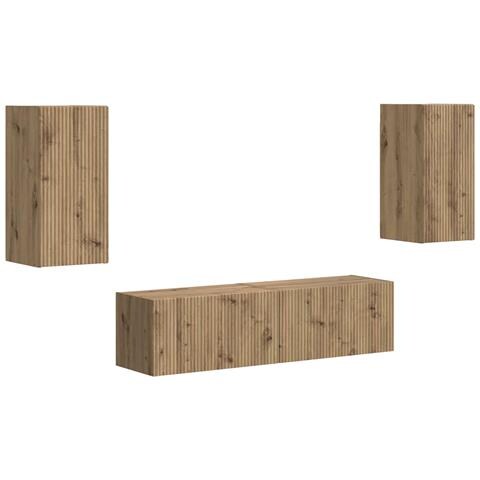 Set mobile TV 4 pcs Rovere artigianale Legno multistrato - Foto 1