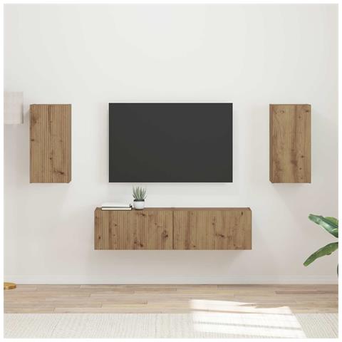 Set mobile TV 4 pcs Rovere artigianale Legno multistrato - Foto 2