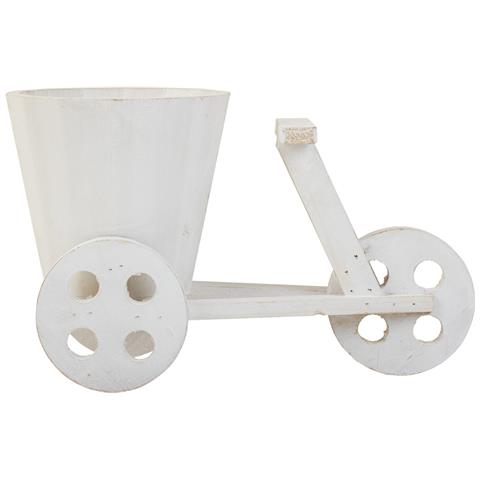 Portavaso Bici In Legno Bianco 24x14x19,5h - Foto 2