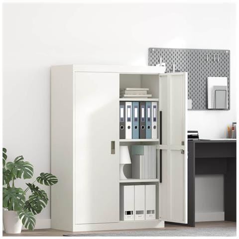 Armadio Bianco 90 x 40 x 140 cm Acciaio - Foto 2