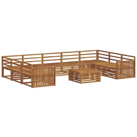 Set divani 10 pcs Naturale Legno di Acacia Massello - Foto 1