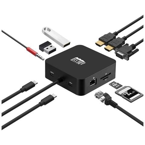 10-IN-1 USB-C MULTIPORT DOCKING STATION 65W scheda di interfaccia e adattatore - Foto 2