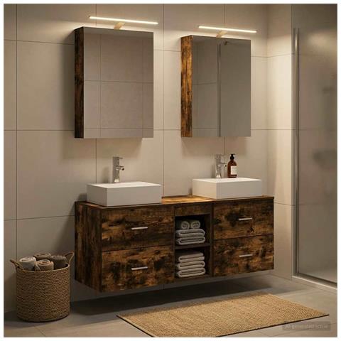 Set di mobili per il bagno 5 pcs Rovere Fumo - Foto 2