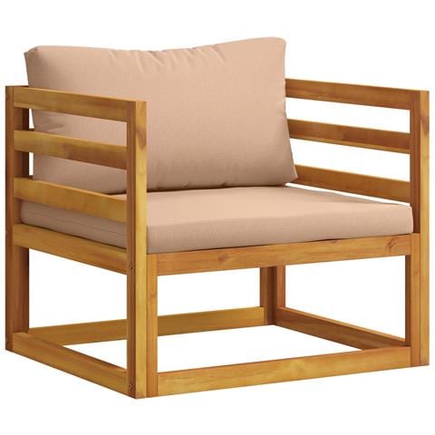 Poltrona modulare con cuscini 100 % poliestere Solid-Acacia - Foto 1