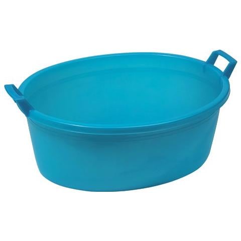 Bacinella ovale 100 Lt in polietilene bassa densita' colore azzurro perla - Foto 1